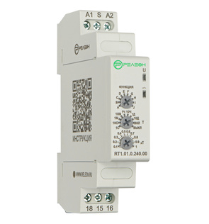 Реле времени многофункциональное, 2 перекидных контакта 8А (~/= 12-240 AC/DC)