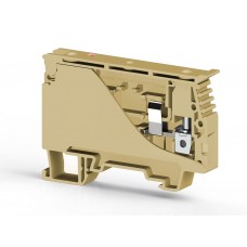 Клеммник с держ. предохр. (6,3х32) с индикацией 24VDC на DIN-рейку, 6 мм.кв. (бежевый); ASK 4LD (24 VAC)