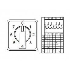 CS010112S; Многоступенчатые переключатели - 1 полюс; 0-7 10 A 45°