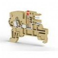 Клеммник пружинный с разъёмом, с индикацией 220 VAC, на DIN-рейку, 2,5 мм.кв., (бежевый); PCY 2,5L