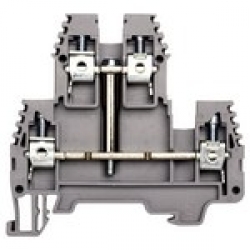 Клеммник 2-х ярусный  4мм.кв., с внутр.перемычкой, (серый); PIK4NK