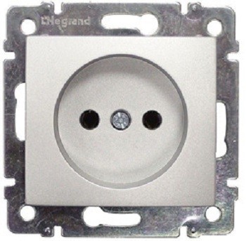 Розетка Legrand Valena  без заземления (алюминий)   770116