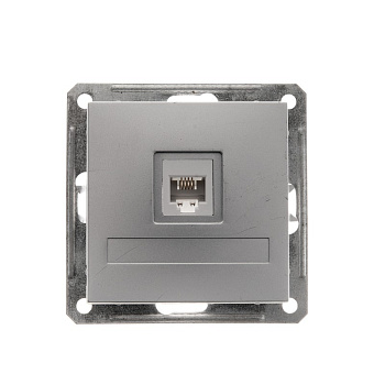 W59 РОЗЕТКА телефонная RJ11, 160В, 1А, механизм, МАТОВЫЙ ХРОМ