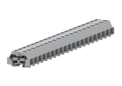 2-2 концевая проходная клемма с боковым подключением с защёлкивающимися ножками серии 241, серая