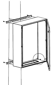 Комплект крепления шкафов CE/RAM box к столбу (ширина шкафа - 300 мм)