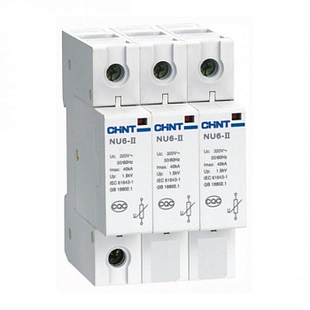 Ограничитель имп. перенапр. NU6-Ⅱ 3Р In=15kA Uc=460B Im=40kA (R)(CHINT)