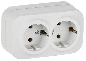 GLORY Роз. 2-я с з/к без з/ш о/у 16А РС22-3-ХБм бел. м. IEK