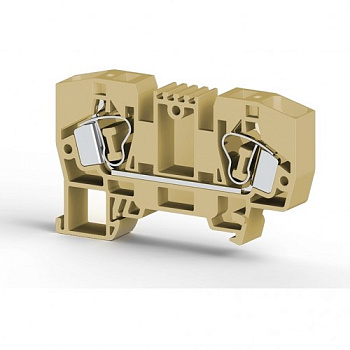 Клеммник пружинный 10мм.кв. (бежевый); YBK10