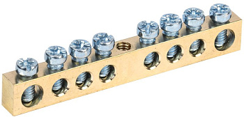 Шина "N"нулевая 6х9мм   8/1 (8 групп/крепеж по центру) ИЭК