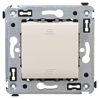Переключатель одноклавишный в стену, "Avanti", "Ванильная дымка"