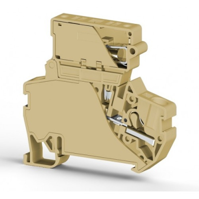 Клеммник пруж.б/зажим. (Push in) с держ.пред.(5х25) с инд. 24VDC, 4 мм.кв. (бежевый); PYK 4SLD 24VDC (5x25)