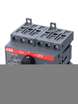 Реверсивный рубильник OT40F3C до 40А 3х-полюсный для установки на DIN- рейку или монтажную плату (с резерв. ручкой)