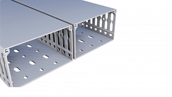 Перфорированный короб с крышкой, 80x100 (ШxВ) Серый; SWD  80X100