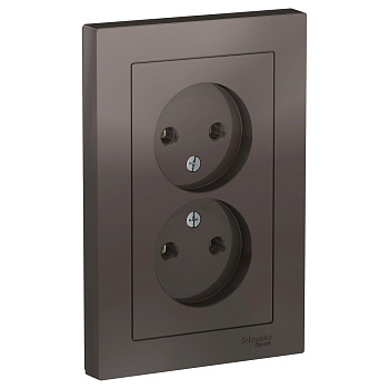 ATLASDESIGN РОЗЕТКА двойная без заземления,16А, в сборе, МОККО