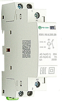 Модульный контактор 1НО контакт 20А (~/= 230В AC/DC)