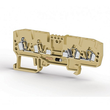 Клеммник пружинный 4-х выводной, с индикацией 48 VAC, 2,5 мм.кв., (бежевый); YBK 2,5 CLD 48VAC