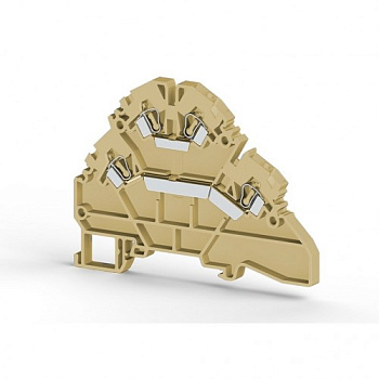 Клеммник 2-х ярусный пружинный, 2,5 мм.кв. (бежевый); YBK2,5-2F