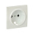 Валенсия лицевая панель розетки 1-местной с/з 16А жемчуг с защ. штор. EKF PROxima