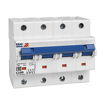 Выключатель автоматический модульный OptiDin BM125-4NC80-8ln-УХЛ3
