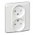 ЭТЮД С/У двойная РОЗЕТКА без заземления со штороками 16А 250B, БЕЛЫЙ, Россия
