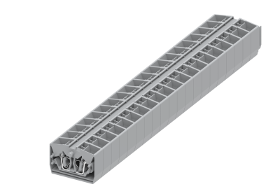 Клемма миниатюрная, CAGE CLAMP на DIN рейку, под штекер, 4-проводная, 2.5мм², сер.
