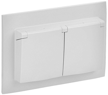 SKANDY Роз. 2-я с кр. 16А в сб IP44 SK-R12W арк. бел. IEK