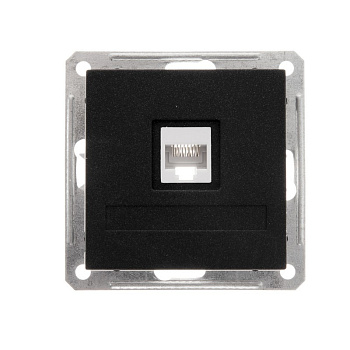 W59 РОЗЕТКА компьютерная RJ45 кат.5Е, механизм, ЧЕРНЫЙ БАРХАТ