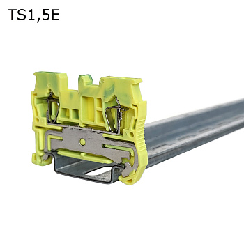 Клемма пружинная проходная 2 контакта 1,5 мм2, заземляющая Клемма пружинная проходная 2 контакта 1,5 мм2, заземляющая