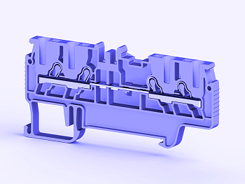 Клеммник пруж.быстрозажимной (Push in), 4-х выводной, 1,5мм.кв., (синий); PYK 1,5MС