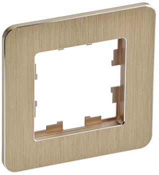 BRITE Рамка 1-мест. РУ-1-1-Бр металл шамп. RE AL IEK