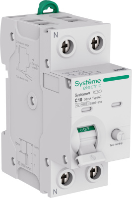 Systeme9 Авт. выкл. диф. тока (АВДТ) 1P+N C 10A 6kA 30мА Тип-AC 230В