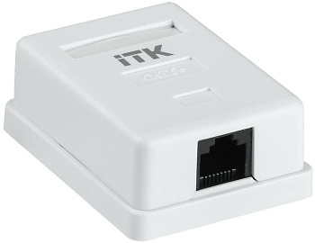ITK Настенная инф. розетка RJ45, кат.5Е UTP, 1-порт