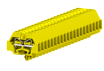 1-1 проходная клемма с боковым подключением с защёлкивающимися ножками серии серии 240, жёлтая