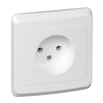 ЭТЮД С/У РОЗЕТКА без заземления без шторок 16А 250B, БЕЛЫЙ, Россия