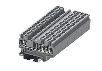 Клемма на DIN-рейку пружин. 2.5 мм2 3 конт. проходн. сер