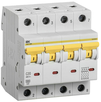 Выкл. авт. ВА47-60M 4Р 20А 6кА С IEK