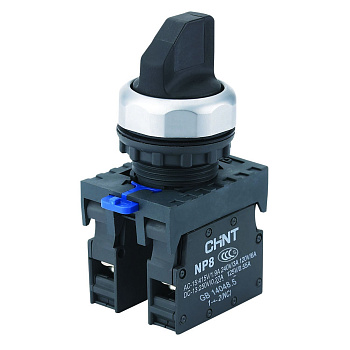 Переключатель с фиксацией NP8-10X/21 без подсветки , черная 1НО IP65 (R)(CHINT)