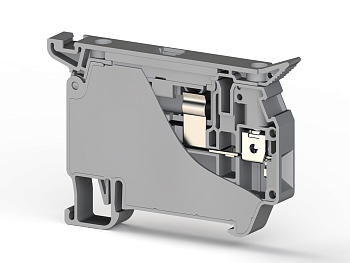 Клеммник с держ. предохр. (5x20, 5x25) до 10А на DIN-рейку, 6 мм.кв. (серый); ASK 5