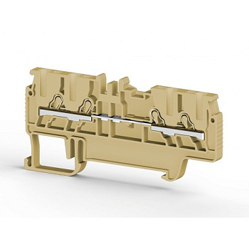 Клеммник пруж.быстрозажимной (Push in), 4-х выводной, 1,5мм.кв., (бежевый) PYK 1,5MС (70шт/упак)