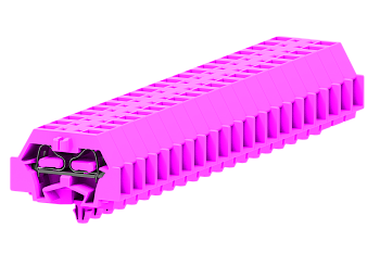 241319 Клемма TB проходная 1-1 с бок. подключ. с защелк. ножками, розов.