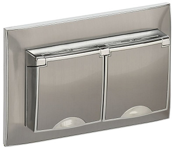 SKANDY Роз. 2-я с кр. 16А в сб IP44 SK-R12N никель IEK