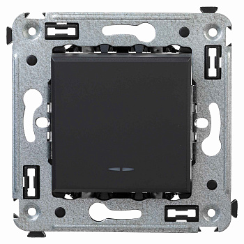 Инвертор одноклавишный в стену, "Avanti", "Черный матовый"