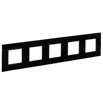 SKANDY Рамка 5-мест. SK-F25Bl стекло черн. IEK