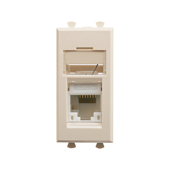Компьютерная розетка RJ-45 модульная, кат.5е, "Avanti", "Ванильная дымка", 1 модуль