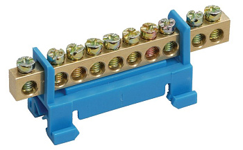 Шина N "ноль" на DIN-изол тип "Стойка" ШНИ-6х9-10-С-С IEK Шина N "ноль" на DIN-изол тип "Стойка" ШНИ-6х9-10-С-С IEK
