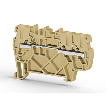 Клеммник пруж.быстрозажимной (Push in), 3-х выводной, 2,5мм.кв., (бежевый); PYK 2,5E