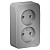 BLANCA О/У РОЗЕТКА двойная без заземл. без штор. ИЗОЛ.ПЛ.,16А,250В,АЛЮМИНИЙ