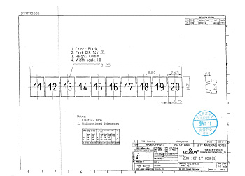 ZB8-10P-19-02A(H), Маркировка для клемм DC, 8,2мм, 11-20 (10 шильдиков), пласт