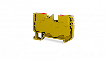 Клеммник на DIN-рейку (Push-in) 6 мм.кв. (желтый); PFT 6
