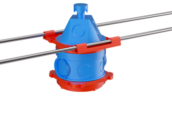 Универсальная потолочная коробка для заливки в бетон, 90х71x114мм